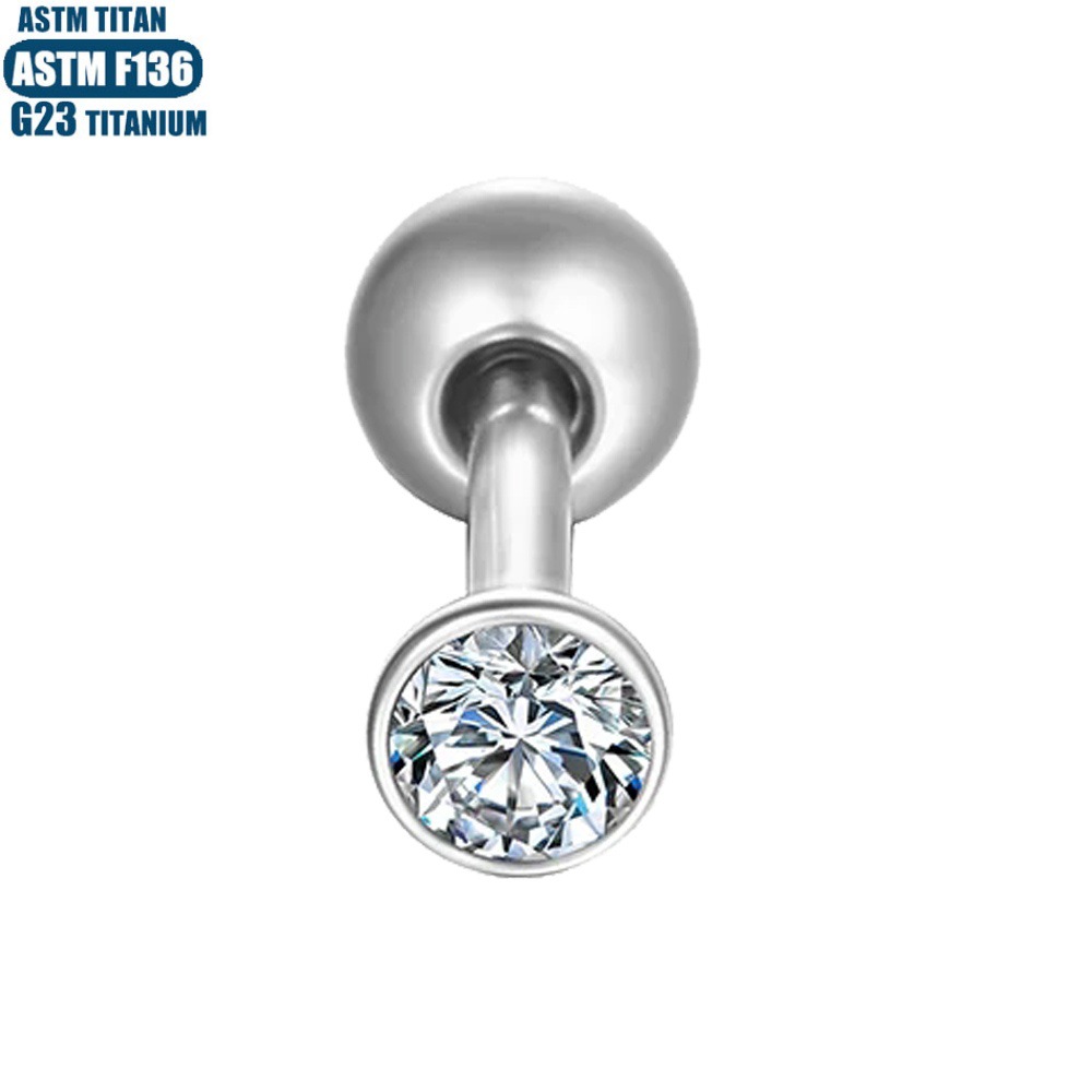 Pointed titanium steel lip stud product view