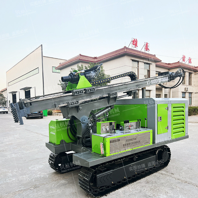 钢履带多角度光伏打桩机 600型光伏桩钻孔机 多功能地钉拧桩机