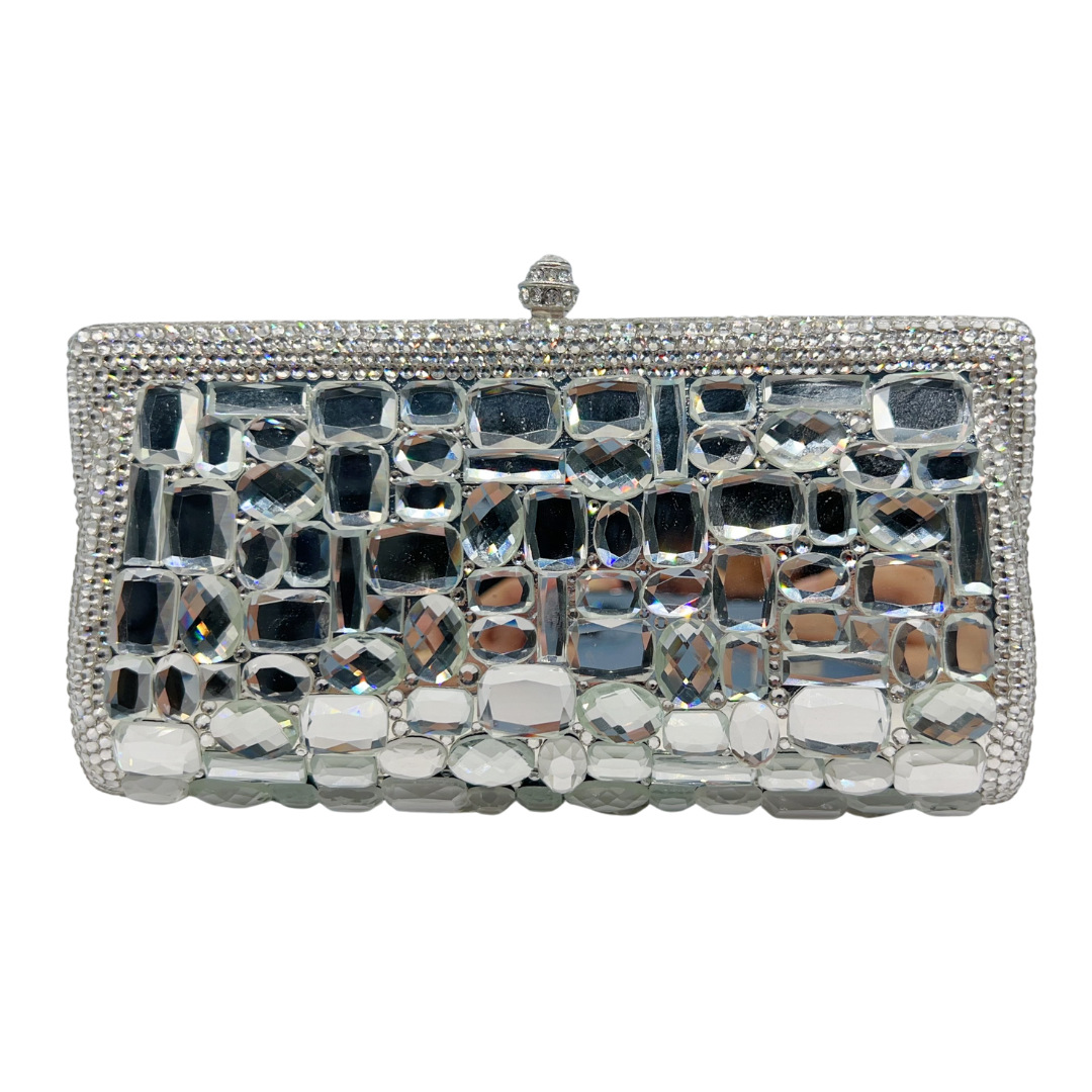Bolsa de embrague de cristal hecha a mano con diamantes bolsas de banquete europeas y estadounidenses con diamantes llenos de mano bolsas doradas