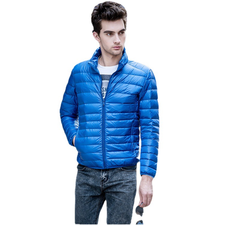 Lightweight Men's Down Jacket With Stand Up Collar Slim Fit Winter_voghion.com
