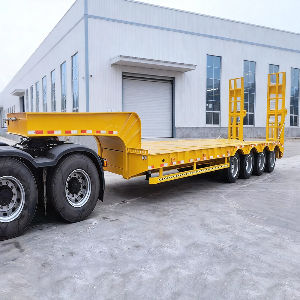 5-Axis 12m Heavy-Duty Machinery Transport Lowbed Semi-Trailer Machinery Ladder Hook Machine Platform Trailer Lowbed Trailer