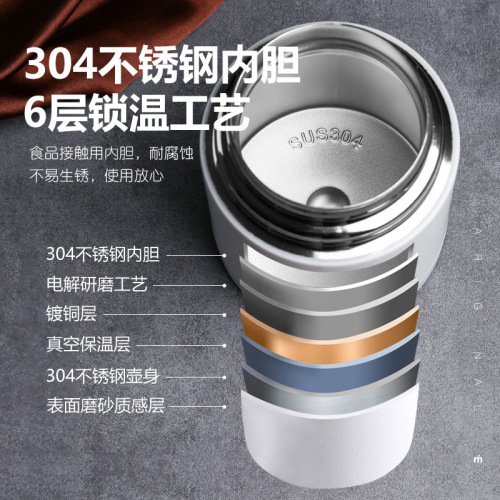 New portable vacuum double-layer stew beaker 304 stainless steel portable stew beaker stew pot gift stew pot