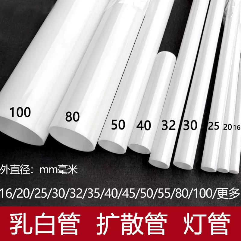厂家直供--PMMA亚克力乳白管灯光扩散管透光空心圆管奶白色PC定制