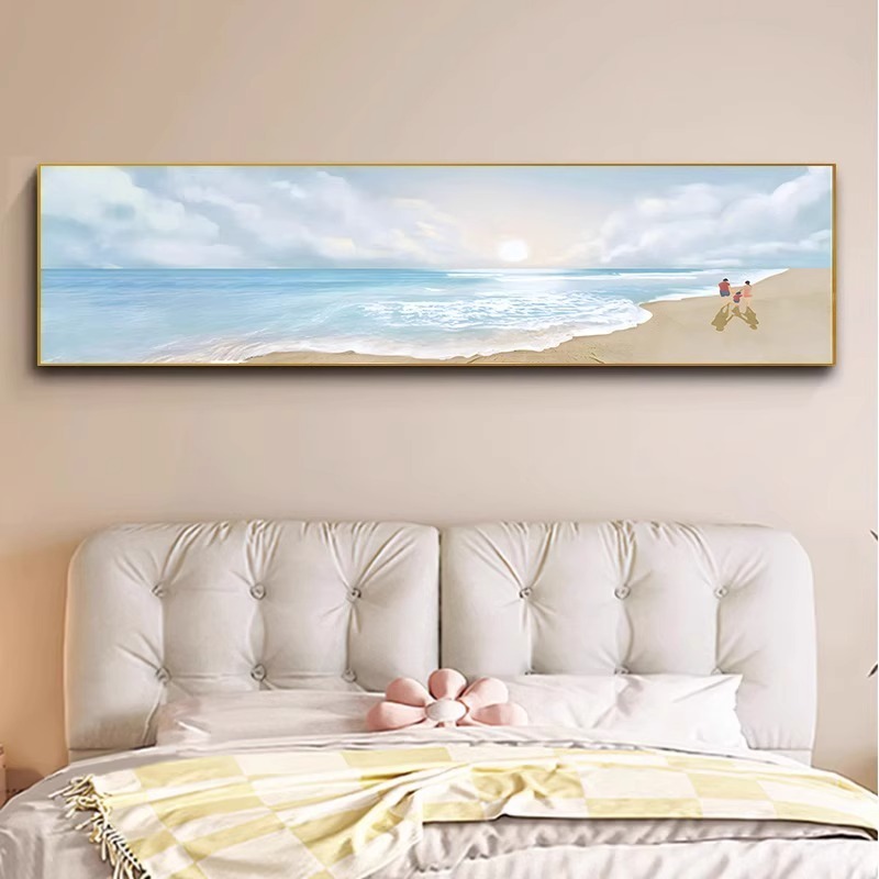 深圳大芬油画村奶油风床头画现代简约卧室房间挂画主卧背景墙壁画|undefined