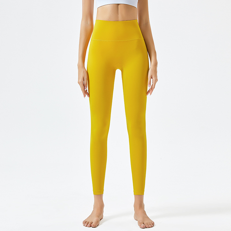 Nuevo cross-border fitness nube sensación ultra suave caderas de cintura alta mujer elástica desnuda sensación deportiva de correr ropa de yoga pantalones al por mayor