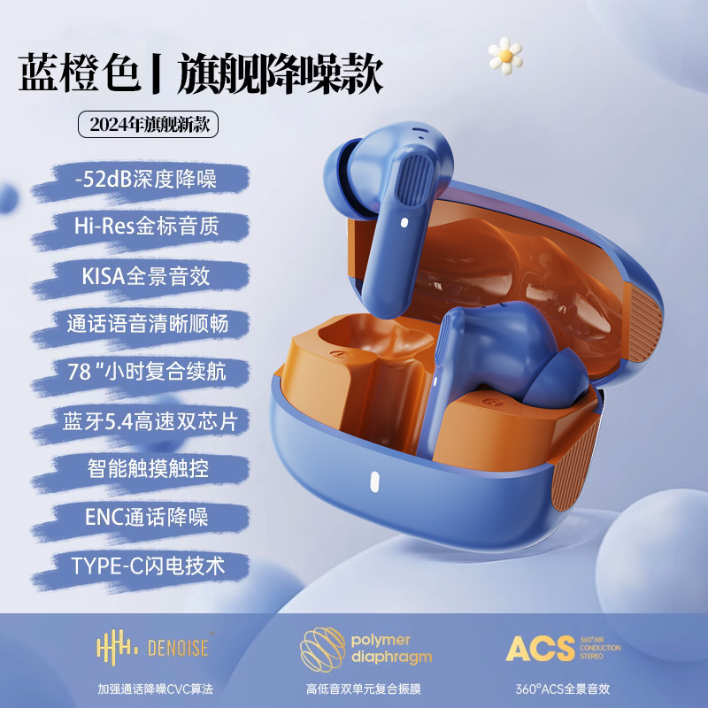 无线蓝牙耳机官方正品降噪半入耳式适用苹运动果2025新款超长续航|undefined
