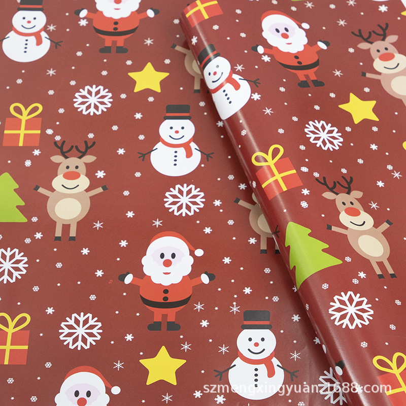 80g nueva decoración de Navidad regalo caja de regalo papel de embalaje DIY papel decorativo cubierta de libro de Corea del Sur papel de color de dibujos animados
