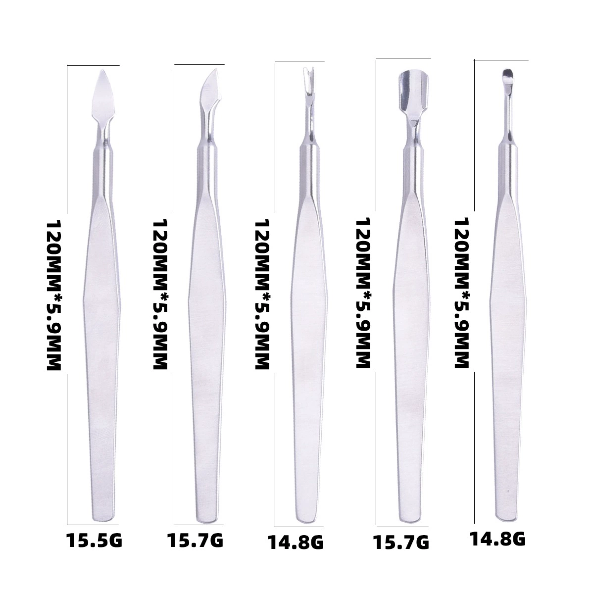 Русская Стальная вилка с мертвой кожей легкий дизайн ногтей из нержавеющей стали с двойной головкой для ухода за маникюром инструмент для удаления ногтей дополнительная головка