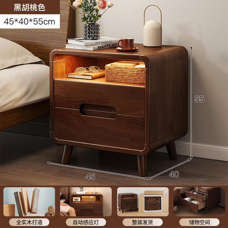 Cabecera de cama de madera sólida, cabecera de cama de dormitorio doméstico, armario de almacenamiento pequeño, armario de madera, cabecera de cama de aire