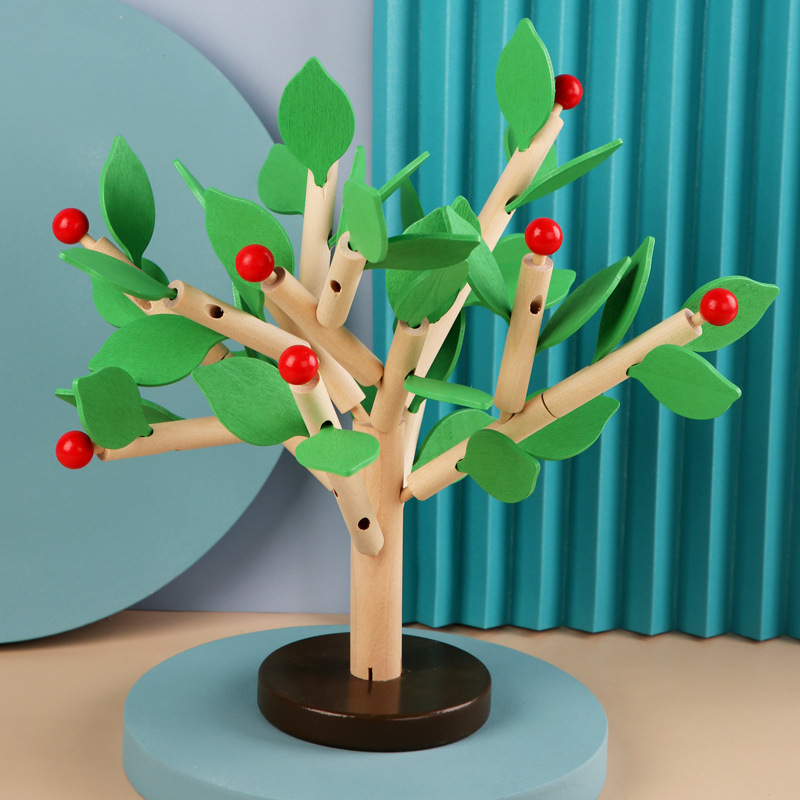 Juego de desmontaje y montaje de rompecabezas de jardín de infantes modelo de juguete de madera regalo de bebé para niños inserción manual de bloques de construcción de hojas