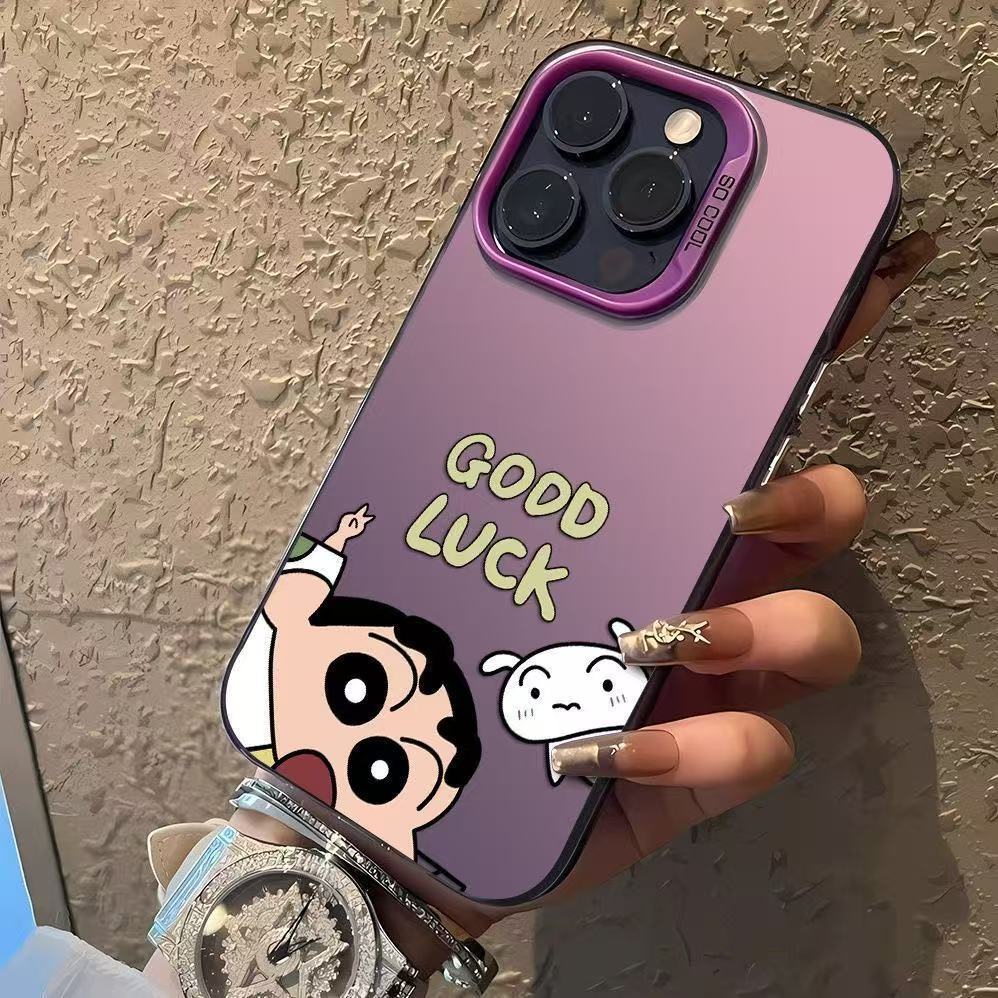 Funda para Teléfono Good Luck Xiaoxin Compatible con Apple 17 Promax, iPhone 15/14, Estilo Ins, Texto 13, Galvanoplastia 16, 12