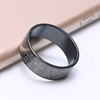 Blue black silver accessory stainless steel, ring with letters, wholesale