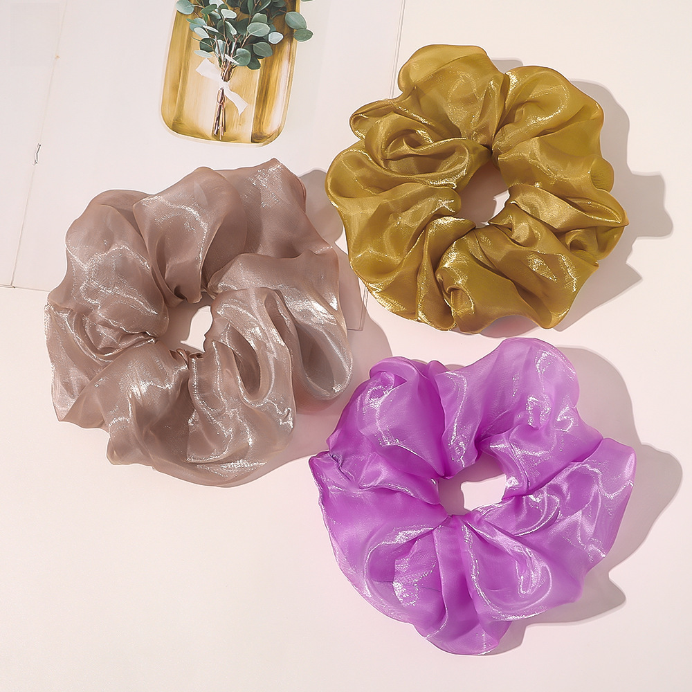 Qiyue super grande filato di seta brillante intestino crasso anello per capelli piccolo fresco corda per la testa organza cravatta per capelli anello per intestino crasso corda per capelli all'ingrosso_voghion.com