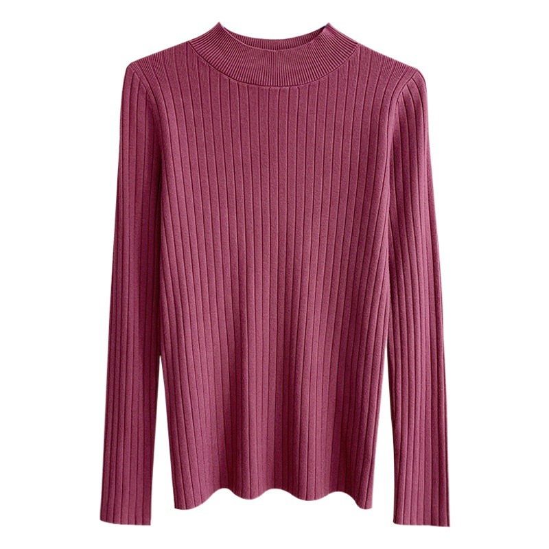New Style Suit Bottoming Knitwear Women's Knitted Knitwear Half Turtleneck Women's Inner Wear Western Style Long-Sleeved Top with Slim Fit