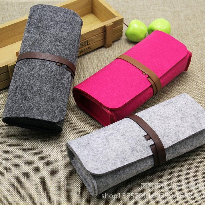 毛毡简约捆绑眼镜袋毛毡折叠笔袋折叠眼镜袋眼镜包毛毡包价格优惠
