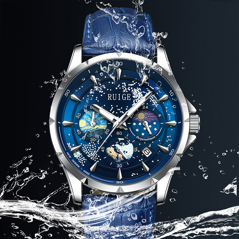 Neue Marke Ruige Uhr Herrenuhr Star Ocean Trend Quarzuhr Multifunktionale leuchtende wasserdichte Herrenuhr_voghion.com