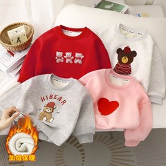 子供用のガードルとベルベットの冬の新しい男の子は、シャツを厚くして、女の子の保温赤ちゃんの上着と子供服の卸売りをしています