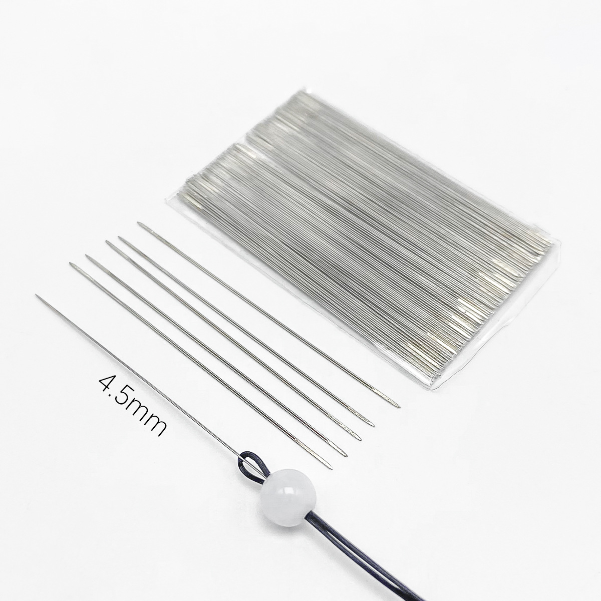 Manecilla de abalorios ultrafina de 0,1mm, joyería de bricolaje, herramienta de abalorios, pulsera, aguja abierta hecha a mano, cuentas de agujero pequeño, aguja de abalorios image 11