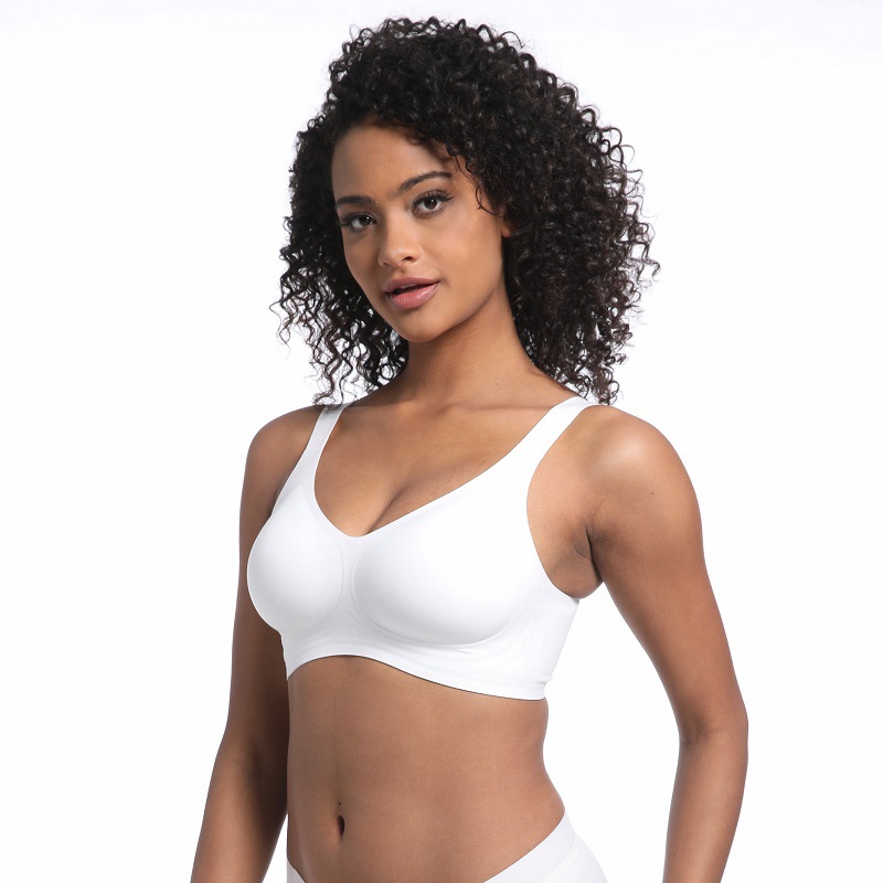 Soutien-gorge ChicShe sans coutures, anti-affaissement, froncé et ajustable sur les côtés, collection grandes tailles, minimisant la poitrine, idéal pour le sport et les femmes minces_voghion.com