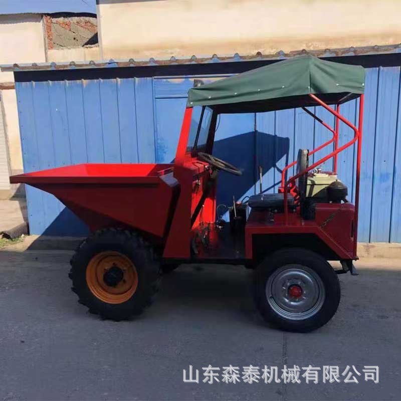 柴油四轮翻斗车 建筑工地四轮蹦蹦车 电启动液压前卸式翻斗车