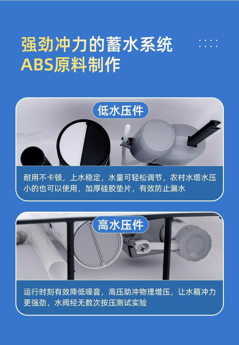 Household bathroom water tank squat toilet, energy-saving toilet water tank, large flushing force, thickened squat toilet, wall-mounted toilet flushing water tank undefined