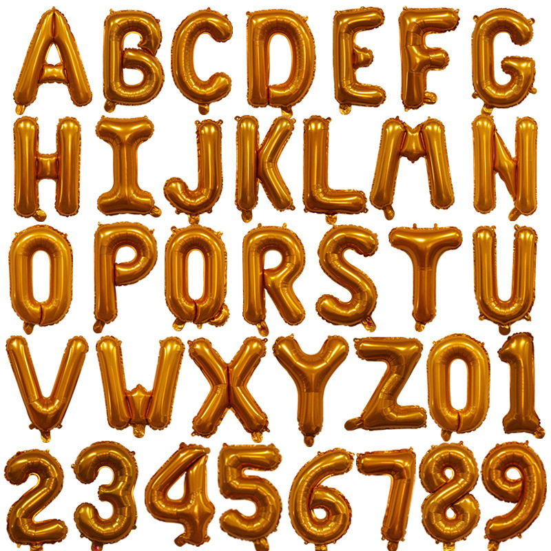 16inch Letter Balloons Orange Mylar Aluminum Foil A-Z Set Party Decoration Banner Aluminum Film Balloons