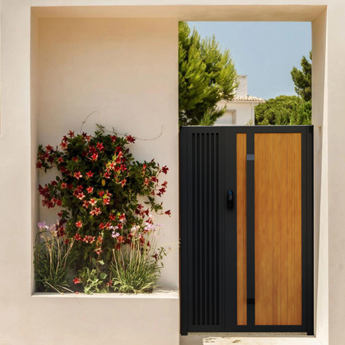 Aluminum Alloy Courtyard Door Stainless Steel Solid Wood Villa Door Iron Art Yard Garden Country B&B Self-Built House Plastic Wood