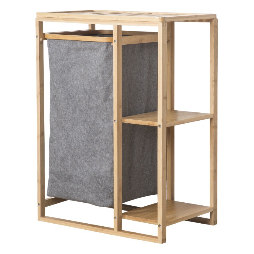 Rack de almacenamiento de ropa sucia rack de almacenamiento de baño rack de almacenamiento de ropa sucia cesta de tela de bambú Estilo Amazon