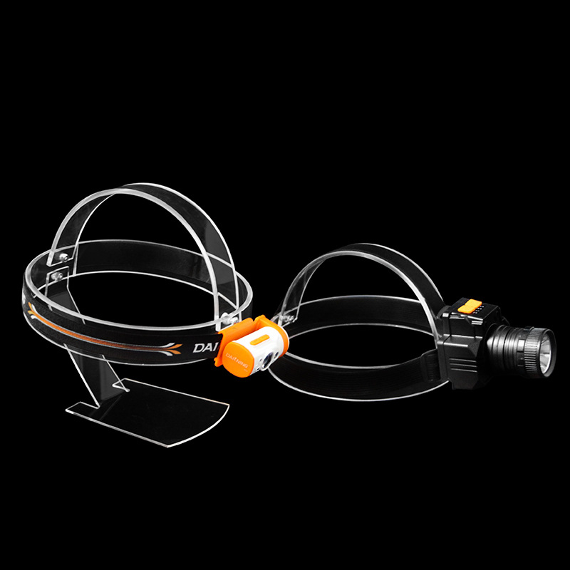 亚克力多位电筒展示架自行车灯架透明强光手电筒摆货头灯多功能架