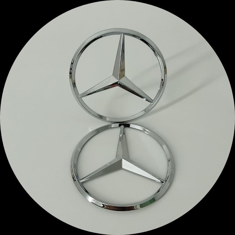 Mercedes-Benz three-pointed star emblem, electroplated, for A-Class, C-Class, and E-Class models, can be applied to the trunk, 9cm