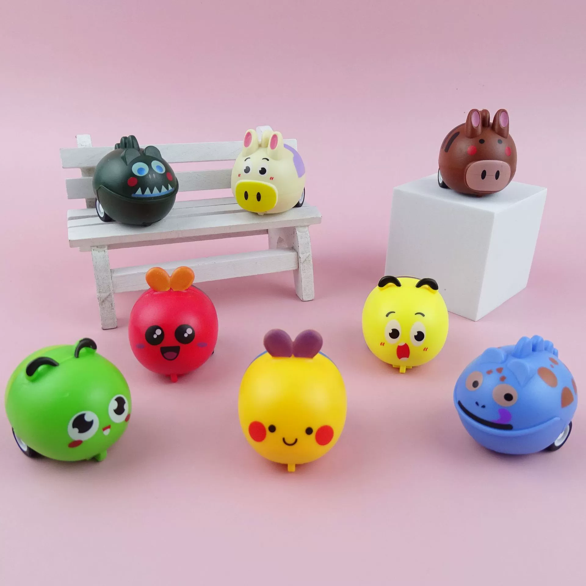 Детские маленькие игрушки мультфильм Мини милое животное тянуть назад автомобиль Детский сад небольшие подарки трансграничный завод прямые поставки