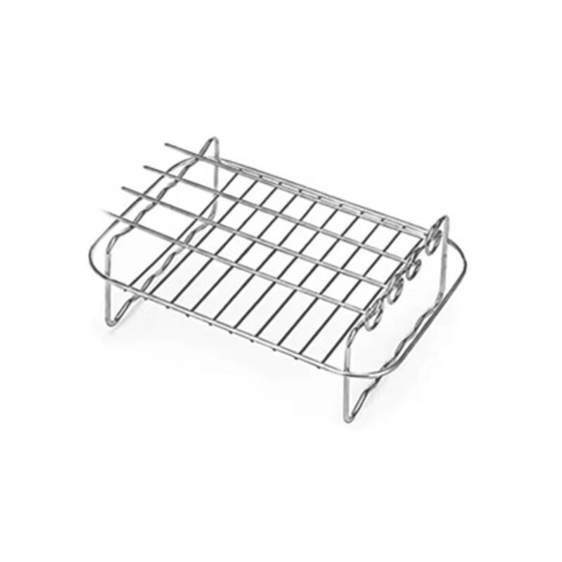 ステンレス空気揚げ鍋二重蒸し焼き棚4針電気揚げ鍋部品7インチ8インチ角型焼きグリルパン棚|undefined