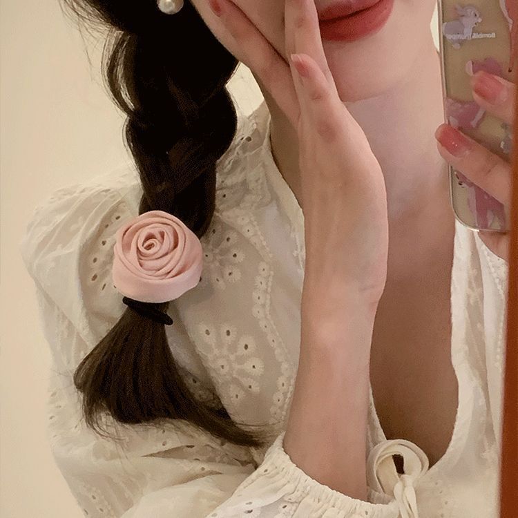 2025新型趙露思同金ヘアリング女性早春百合頭ひもレース大腸輪輪ゴム髪飾り|undefined