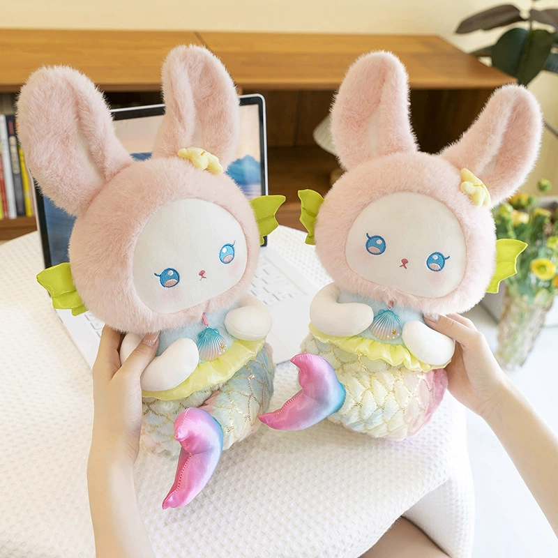 Plush rabbit, toy, children's pillow for sleep, appeases rag doll, new collection, mermaid, Birthday gift