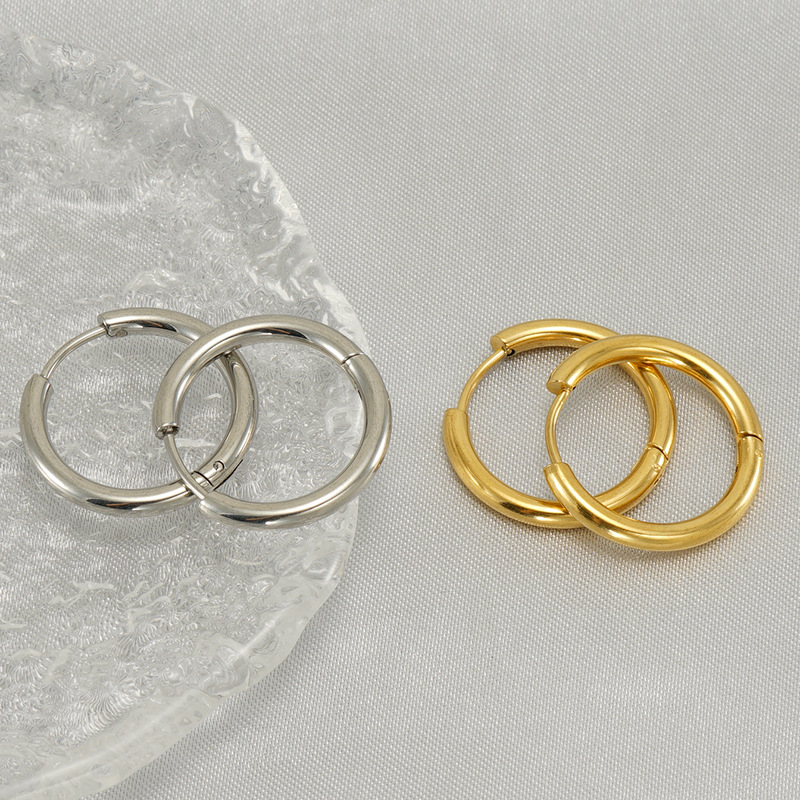 Minimalist Men's Stud Earrings Stainless Steel Hypoallergenic_voghion.com