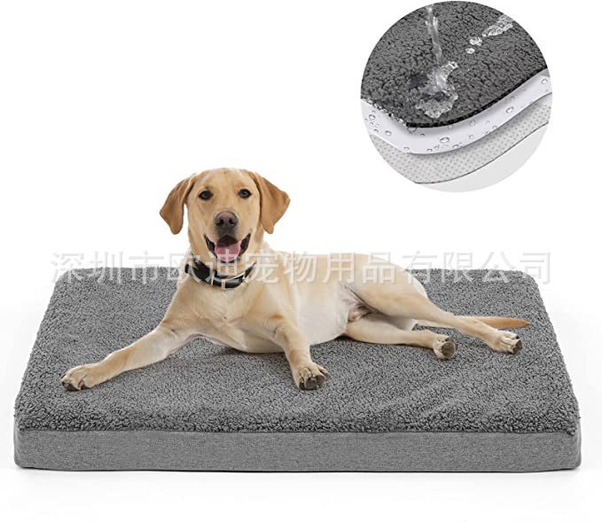 Orthopedic dog bed for large dogs, 100% waterproof egg box foam pet mattress with removable pillow Orthopedic dog bed for large dogs, 100% waterproof egg box foam pet mattress with removable pillow