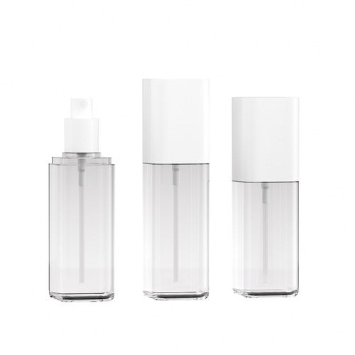New 100/120ml Square Card Cover Pump Spray Bottle with PET Plastic Refill Bottle for Travel