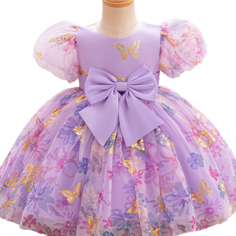 Floral mesh princess dress girl Party attire kids clothes|undefined