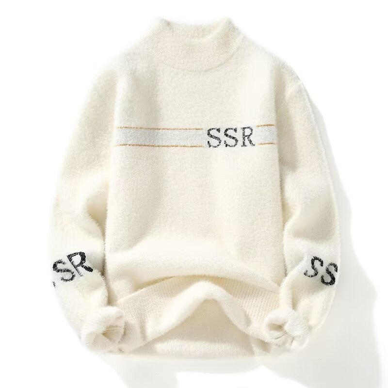 Demi-season solid color base Japanese trend knitted sweater for…