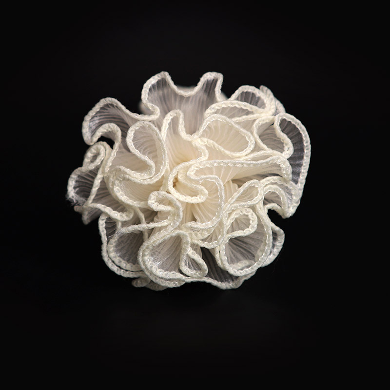 Hilo arrugado copia borde de la torta hilo blanco hornear gasa arrugado flor decorativa malla Accesorios cumpleaños festivo forma