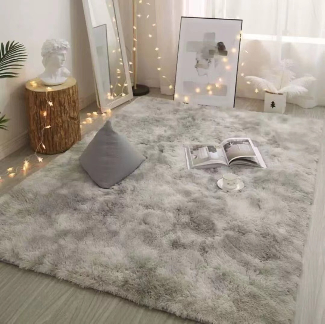 Cross-border dropshipping Nordic tie-dye rug wholesale plush living room bedroom influencer bed edge mat mat pad home use