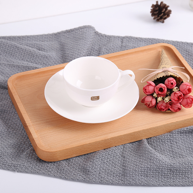 Es estilo japonés estilo bandeja de madera hogar bandeja de té madera maciza vintage pan postre almacenamiento creativo decoración placa de cocina