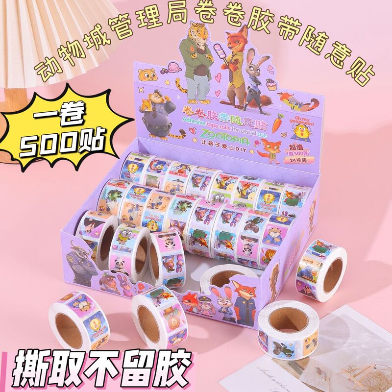 New Zootopia Emoji Sticker Roll Cartoon Cute Student Accessories Decorative Planner Stickers Sanrio