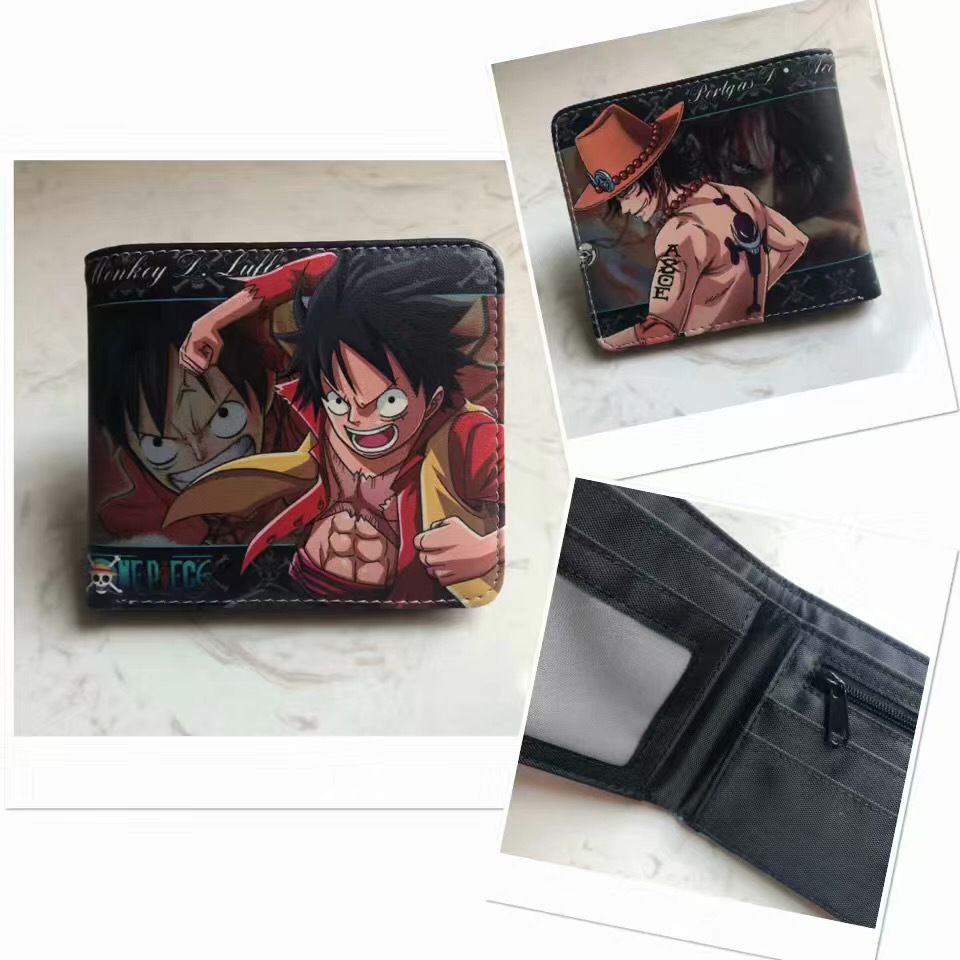 One Piece One Piece Cartera de dibujos animados japoneses Luffy Choba Solon plegable estudiantes PU cartera de cuero corta