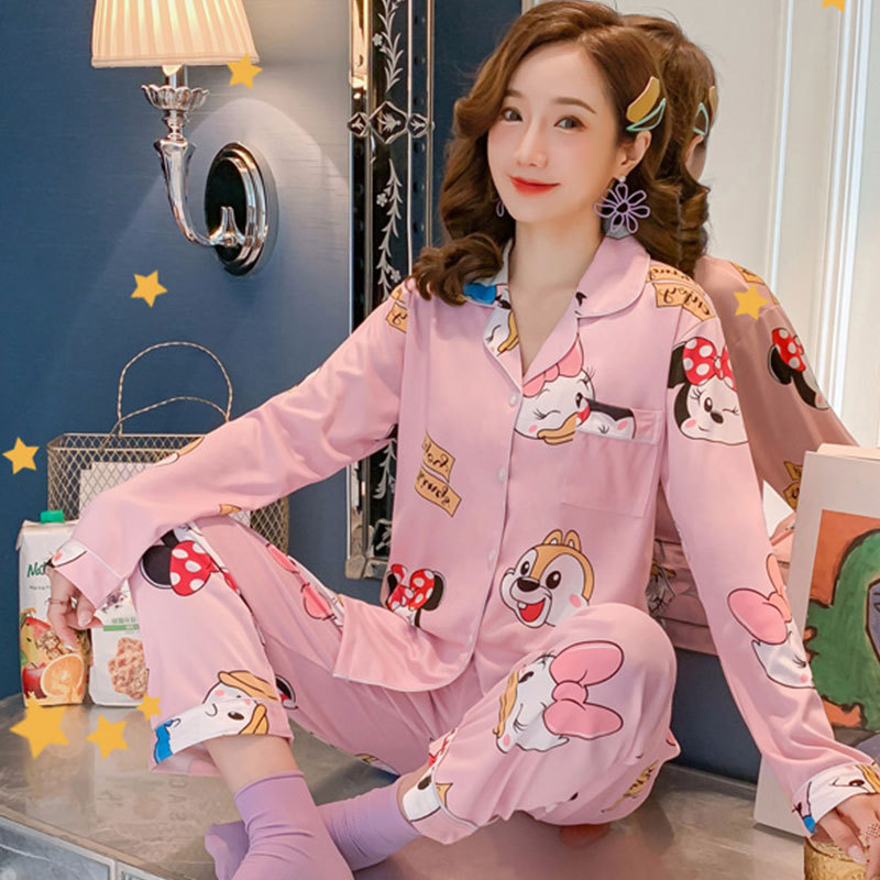 〖Flores dulces〗 Pijamas para madre, mangas largas para mujer, primavera, otoño e invierno, ropa a domicilio para mujer, traje suelto de talla grande