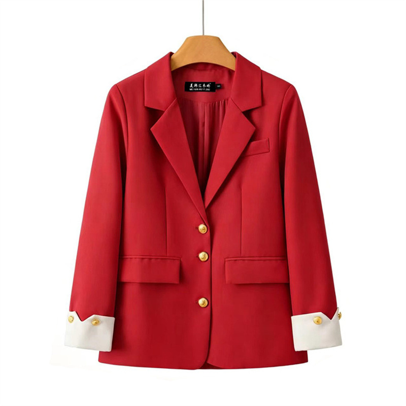 Red Blazer for Women 2026 Spring New Style Casual Elegant Socialite High-End Street Fashion Trendy Suit This Year