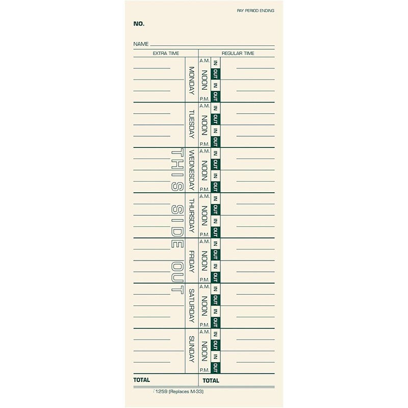 Amazon Hot English Time Card Employee Attendance Salary Record Form Attendance Time Card Time Card