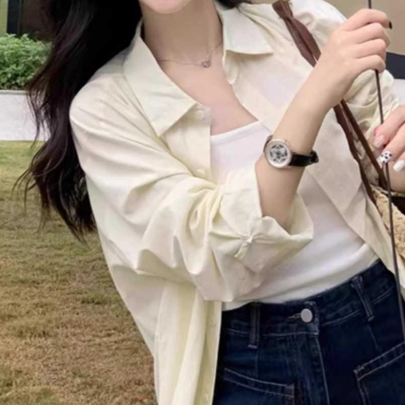 2025爆款新款慵懒防晒衬衫女长袖百搭休闲外套夏新款女装其它其他|undefined