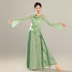 新款舞蹈旗袍服女纱衣古典中国练功弹力身韵古典舞飘逸演出服套装