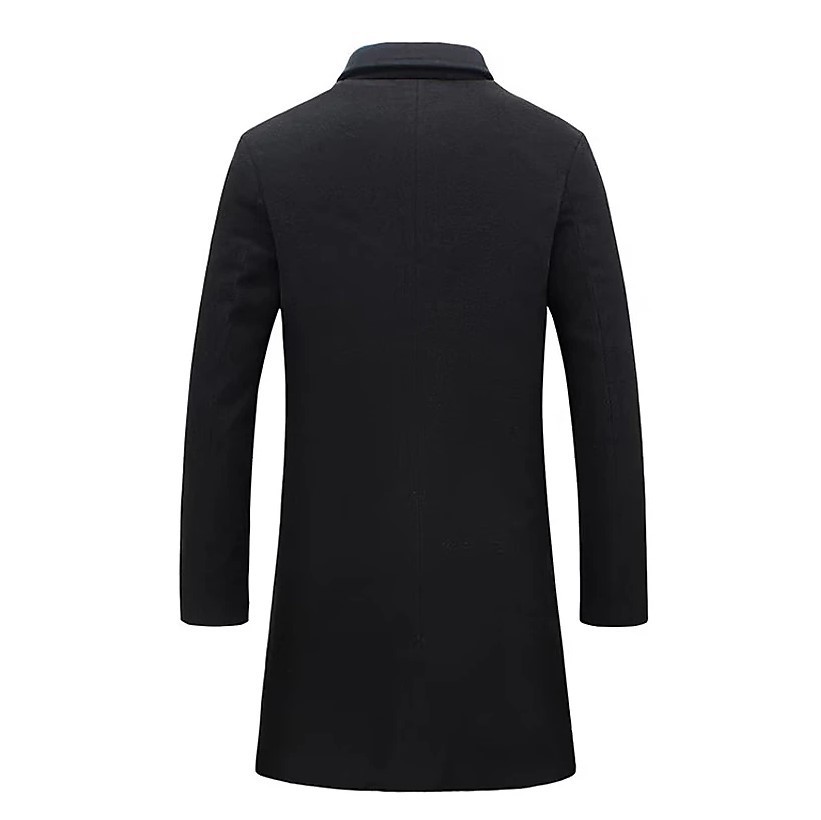 Suit collar men's autumn and winter new mid to long single breasted woolen coat_voghion.com